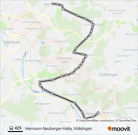 425 Bus Line Map