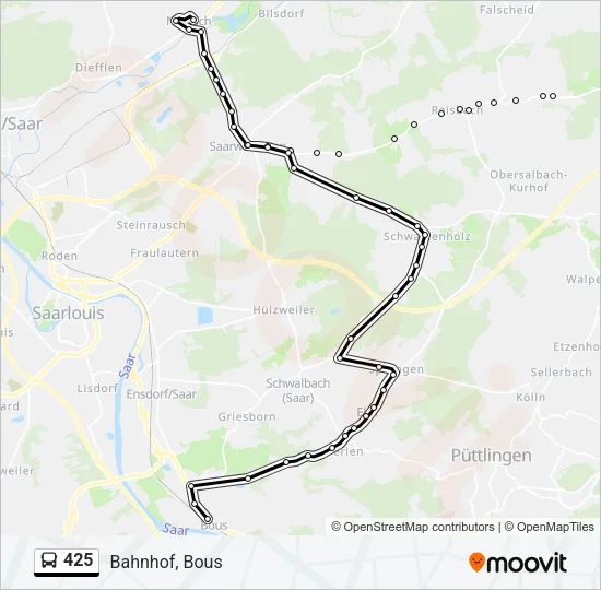 425 Bus Line Map