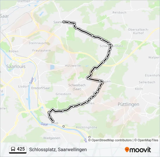 425 Bus Line Map