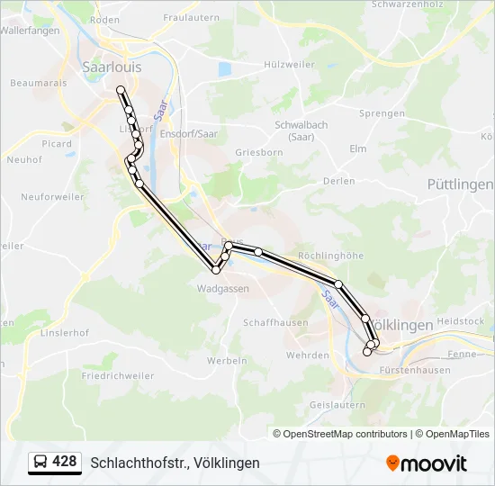 428 Bus Line Map