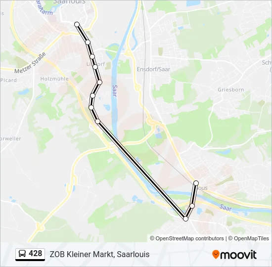 428 Bus Line Map