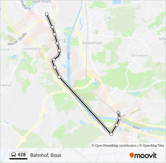 428 Bus Line Map
