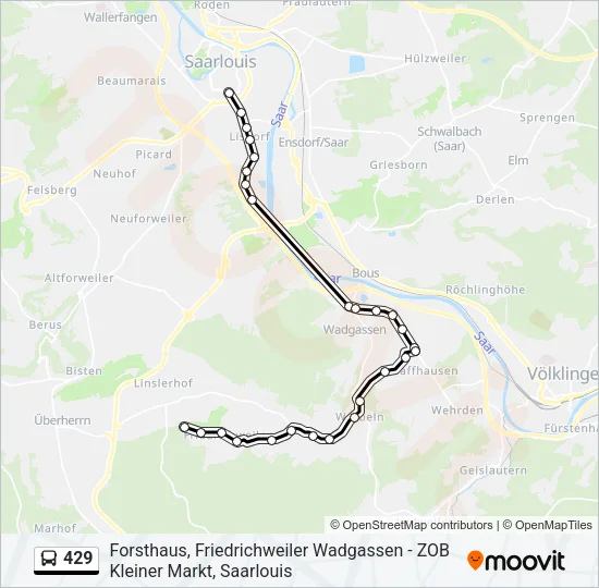 429 Bus Line Map