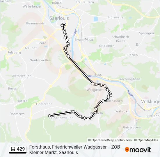 429 Bus Line Map