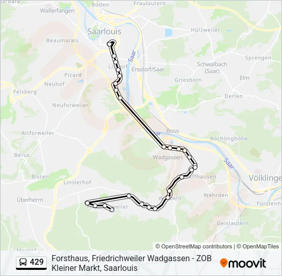 429 Bus Line Map