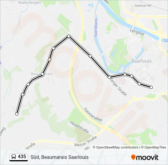 435 Bus Line Map