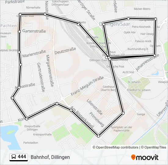 444 Bus Line Map