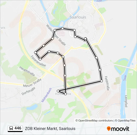 446 Bus Line Map