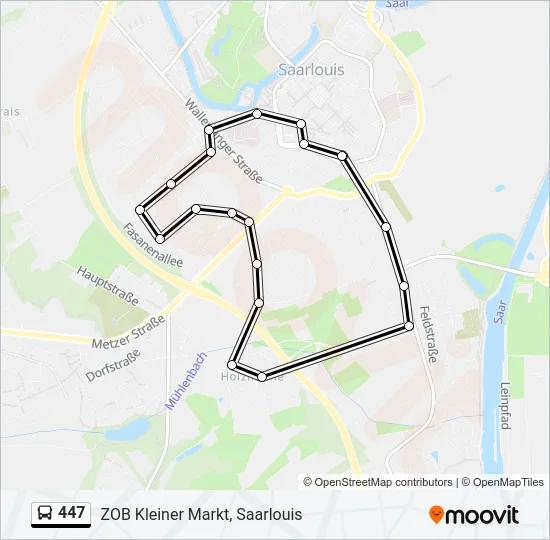 447 Bus Line Map