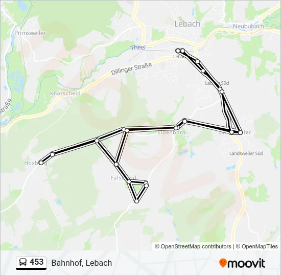 453 Bus Line Map