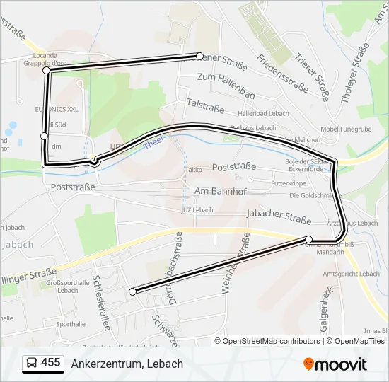 455 Bus Line Map