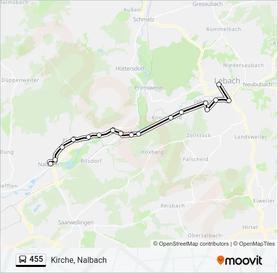 455 Bus Line Map