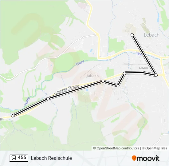 455 Bus Line Map