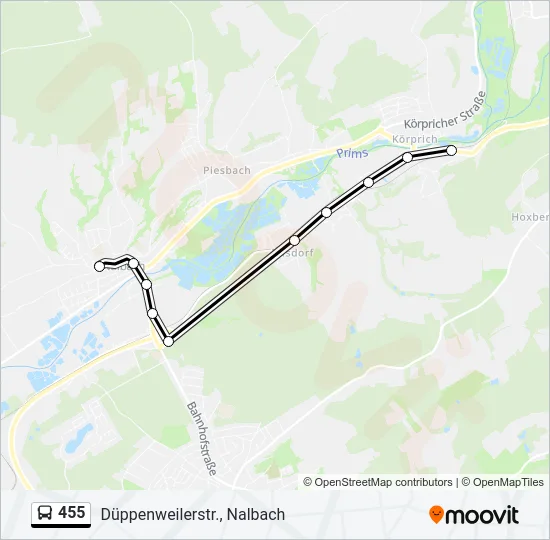 455 Bus Line Map