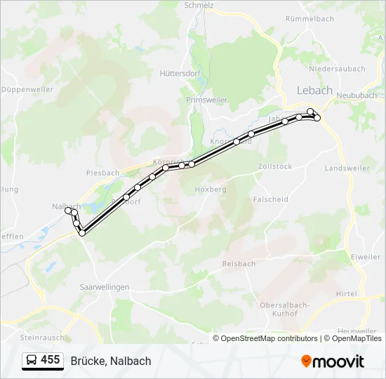 455 Bus Line Map