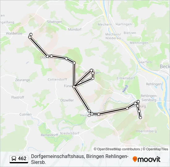 462 Bus Line Map