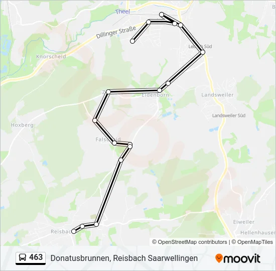 463 Bus Line Map