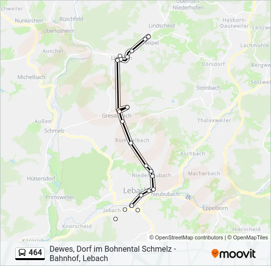 464 Bus Line Map
