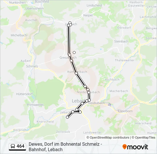 464 Bus Line Map