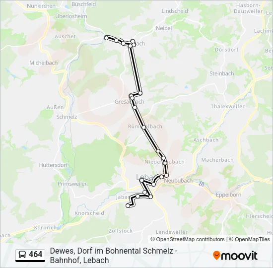 464 Bus Line Map