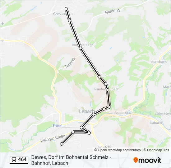 464 Bus Line Map