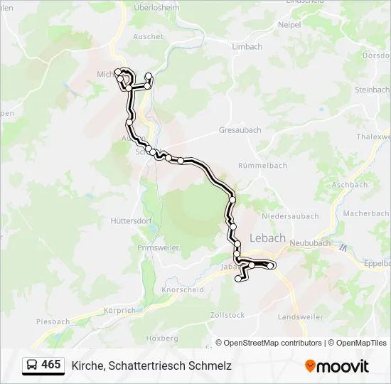 Автобус 465: карта маршрута
