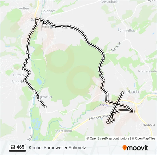 465 Bus Line Map