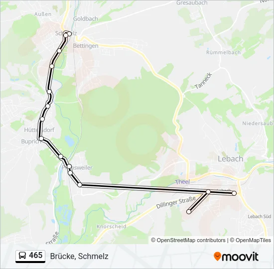 465 Bus Line Map