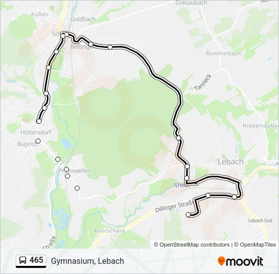 465 Bus Line Map