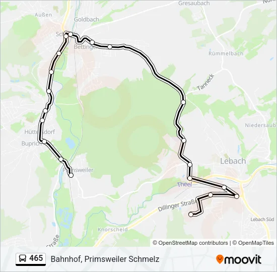465 Bus Line Map