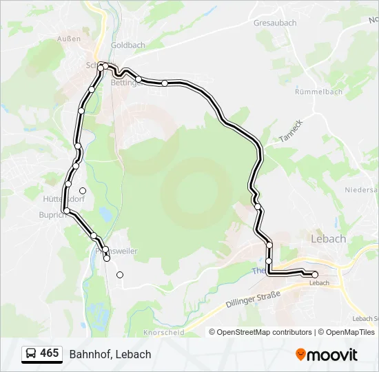 465 Bus Line Map