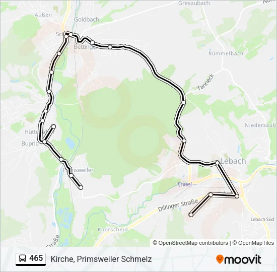 465 Bus Line Map