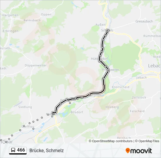 466 Bus Line Map