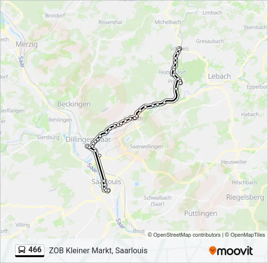 466 Bus Line Map