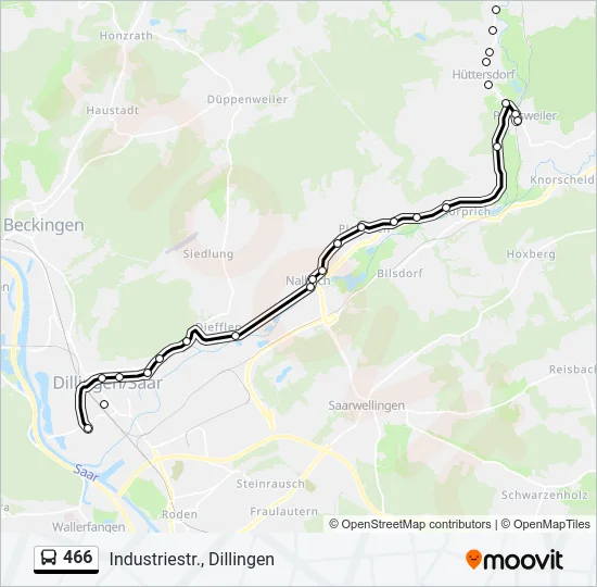 466 Bus Line Map