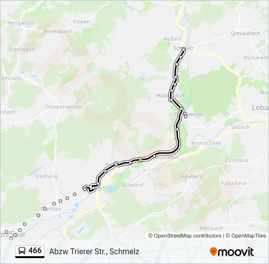 466 Bus Line Map
