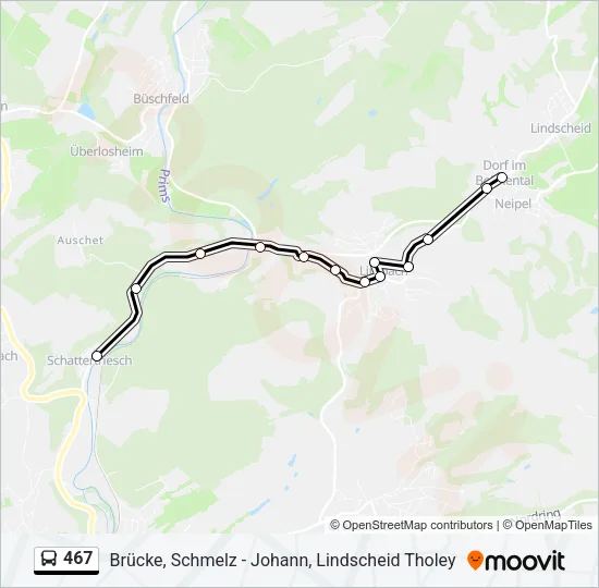 467 Bus Line Map