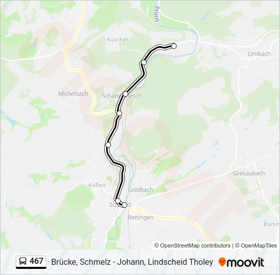 467 Bus Line Map