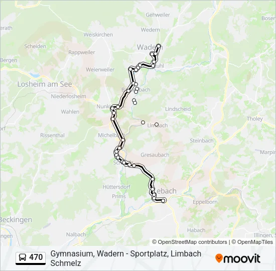 470 Bus Line Map