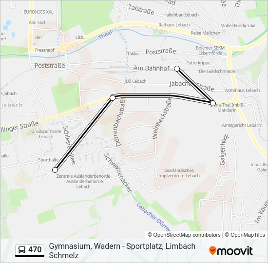 470 Bus Line Map