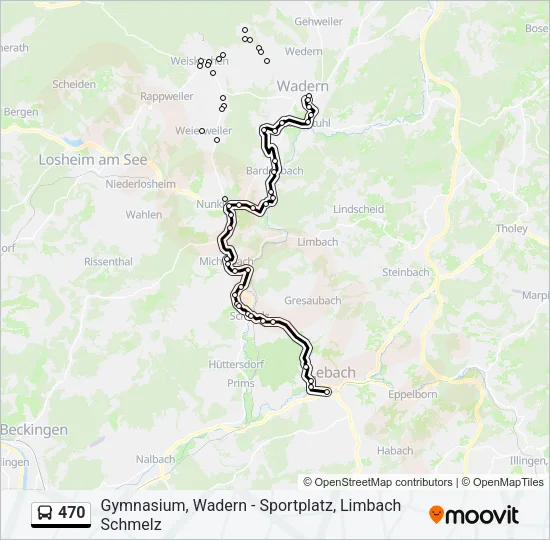 470 Bus Line Map