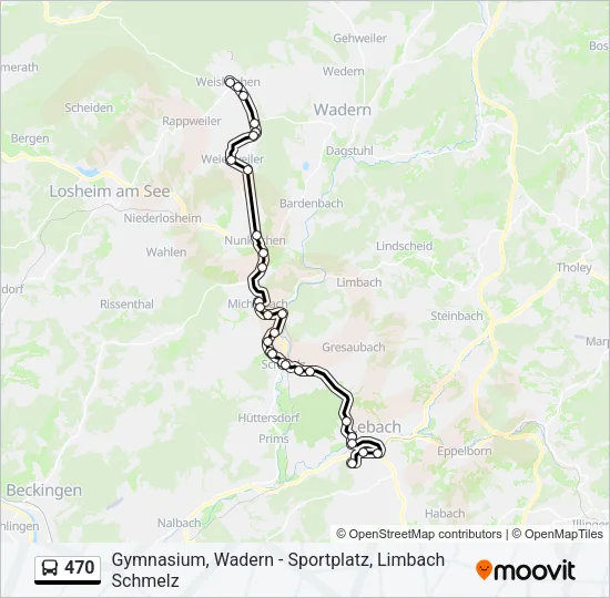 470 Bus Line Map