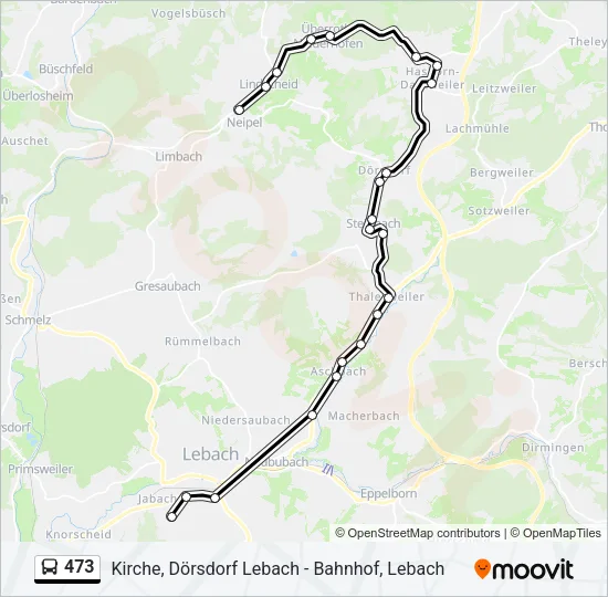 473 Bus Line Map