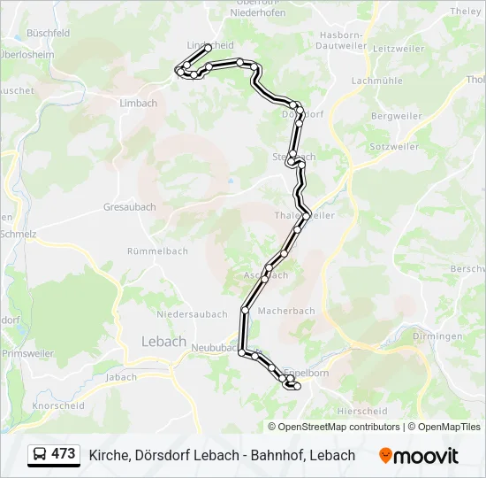 473 Bus Line Map