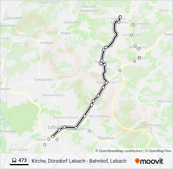 473 Bus Line Map