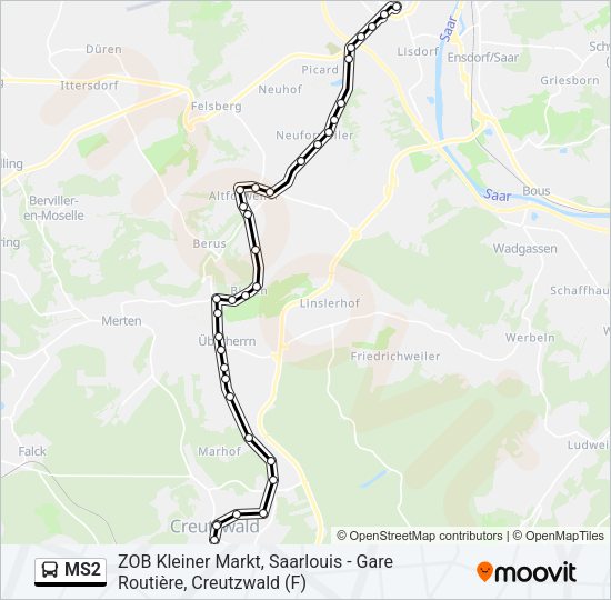 MS2 Bus Line Map