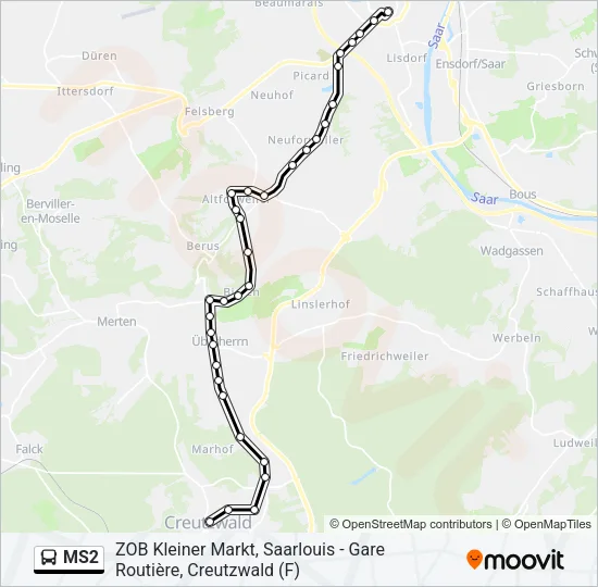 MS2 Bus Line Map