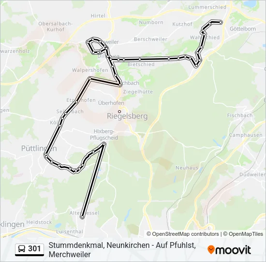 301 Bus Line Map