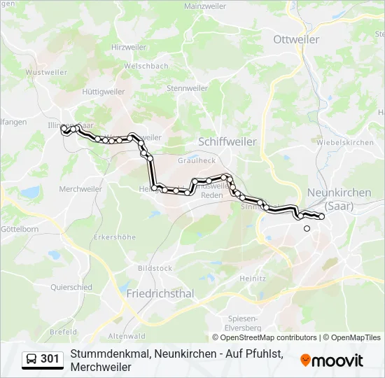 301 Bus Line Map