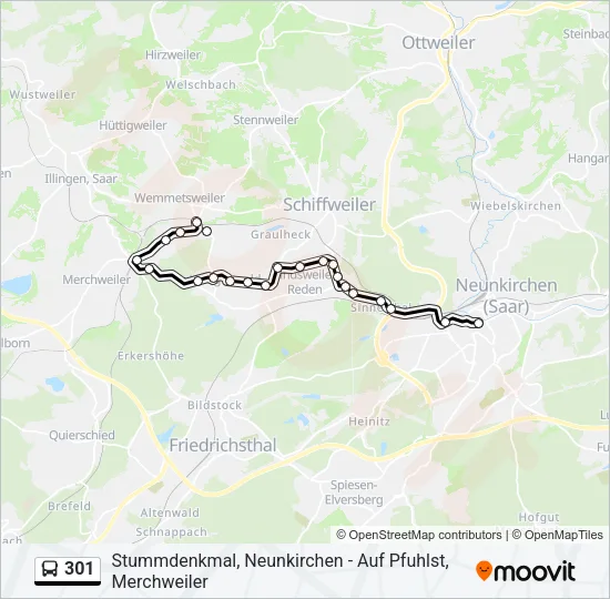 301 Bus Line Map